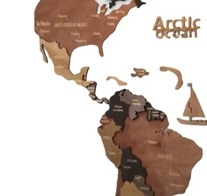 Grande <span class=keywords><strong>mappa</strong></span> del mondo in legno cartina murale in legno eco-friendly dipinto viaggio Push Pin Map per legno decorazione della parete - Product Image 3