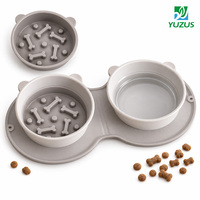Bol de voyage pour chien pliable en silicone de qualité alimentaire, antidérapant, pour l'eau et les croquettes