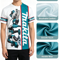 T-shirt décontracté à manches courtes pour homme, col rond, imprimé 3D motif outils mécaniques, nouveau modèle transfrontalier européen et américain