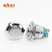 Interrupteurs à bouton poussoir métalliques étanches à tête bombée 16 mm 2 broches en gros, boutons électriques normalement ouverts, bouton poussoir métallique