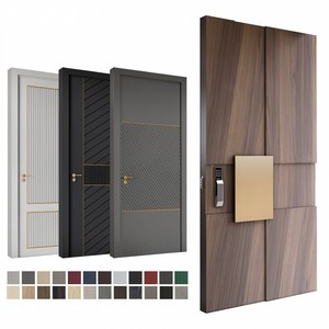Puerta Principal de Madera de Estilo Francés de Alta Calidad, Diseño Moderno para Villas de Lujo, Puerta de Entrada de Madera de Nogal Pivotante, Puertas Exteriores de Madera - Product Image 3