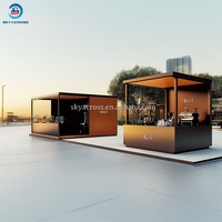 Maison conteneur miniature détachable personnalisable pour café, idéale pour les vacances, avec panneaux en laine de roche, pour magasin de détail