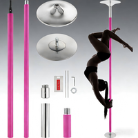 Barra de Baile Giratoria de Acero Resistente con Superficie de Silicona Antideslizante, Equipo Profesional de Pole Dance de 40 mm para Club y Escenario