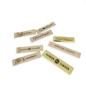 Custom Metal logo Engraving <b>Sewing</b> Brand Name Clothing Label Plate Metal Label Tag - Product Image 2