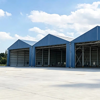Hangar d'avion en acier PEB galvanisé à chaud, entièrement personnalisé, résistant aux contraintes de vent