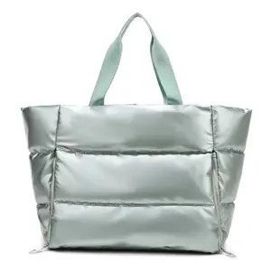 Waterproof Large Capacity Ladies Puffer Duffle Tote Bag Handbag Quilted Puffer Tote Bag For Women
