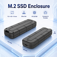 Boîtier SSD M.2 NVMe SATA PCIe Gen3 X2 double protocole 10 Gbit/s USB3.2 Gen2 avec étui de protection en gel de silice pour 8 To