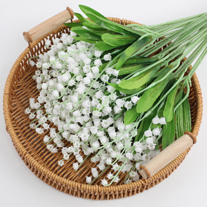 Fleurs artificielles en gros, fleurs blanches, fleurs <span class=keywords><strong>de</strong></span> <span class=keywords><strong>muguet</strong></span>, tiges <span class=keywords><strong>de</strong></span> verdure pour la décoration <span class=keywords><strong>de</strong></span> la maison et des mariages - Product Image 5