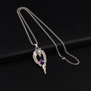 Collier Gothique Luminescent, Chaîne Rétro avec Pendentif <span class=keywords><strong>Totem</strong></span> Loup, Collier à Breloque Luminescent, Chaîne en Alliage - Product Image 3