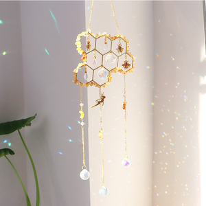 Attrape-soleil en nid d'abeille en gros, best-seller, avec améthyste, citrine, quartz rose, décoration intérieure en cristal - Product Image 4