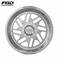 Jantes en alliage d'aluminium forgé FGD Custom Gloss Silver Super Single 8x6.5 8x170 8x180 22 24 26 pouces pour camions GMC Ford Chevy