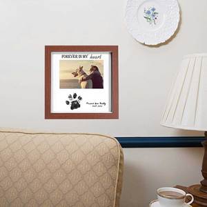 Cornice Portafoto per Impronte di Zampe di Animali Domestici in Noce con Tampone d'Inchiostro 'Per Sempre nel Mio Cuore' per Cani e Gatti - Product Image 2