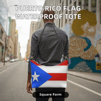 Sac à bandoulière en cuir imperméable avec drapeau de Porto Rico NICE pour le travail, sac à main à poignée supérieure, idéal pour les voyages et les tenues quotidiennes, tendance