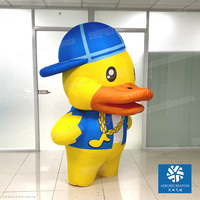 Costume de canard de dessin animé gonflable interactif super cool Costume de marche gonflable imperméable portable pour mascotte