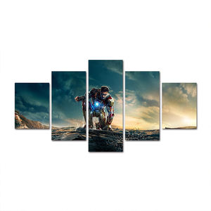 Le plus récent Iron Man Tony Stark <span class=keywords><strong>peinture</strong></span> <span class=keywords><strong>moderne</strong></span> sur toile Art mural 5 panneaux <span class=keywords><strong>peinture</strong></span> imprimée décorations pour la maison personnage de Film - Product Image 1