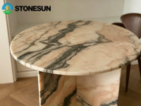 Table basse moderne en marbre personnalisée StoneSun Premium, meubles de salon en pierre pour villas, appartements et usage domestique