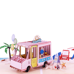 Custom 3d Vakantie Stijl Kaart Mooie Verjaardag Pop Up Wenskaart 3d Verjaardagskaart