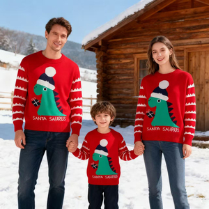 Pull de Noël pour femmes et enfants - Pull tricoté en polyester et rayonne anti-boulochage avec motif de personnage pour l'hiver - Product Image 4