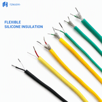 Kabel Ekstensi Termokopel Karet Silikon Suhu Tinggi Tipe K/J/T/E/N Fleksibel Terlindungi IP65 300V/600V Kabel Kompensasi