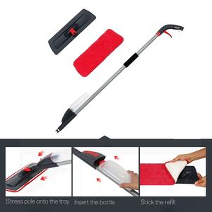 Mocio a spruzzo a palo in alluminio da 600ml con palo in ferro verniciato e vassoio in plastica a forma <span class=keywords><strong>di</strong></span> rettangolo per lavori <span class=keywords><strong>di</strong></span> pulizia - Product Image 4