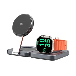 Trending Products 2024 Qi2 15W Magnetic Foldable 3 In 1 Wireless Charger Station