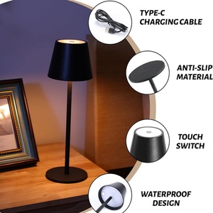 Lampe de table LED moderne de style nordique, lampe de table rechargeable, lampe de nuit intérieure/extérieure, lampes de table - Product Image 4