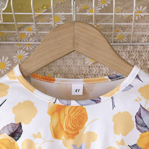 ชุดเดรสตาข่ายพิมพ์ลายสาวน่ารักแขนยาวคอปก O พร้อมเข็มขัดริบบิ้นสำหรับฤดูใบไม้ร่วง-เสื้อผ้าเด็กอายุ 2-7 ปี - Product Image 3