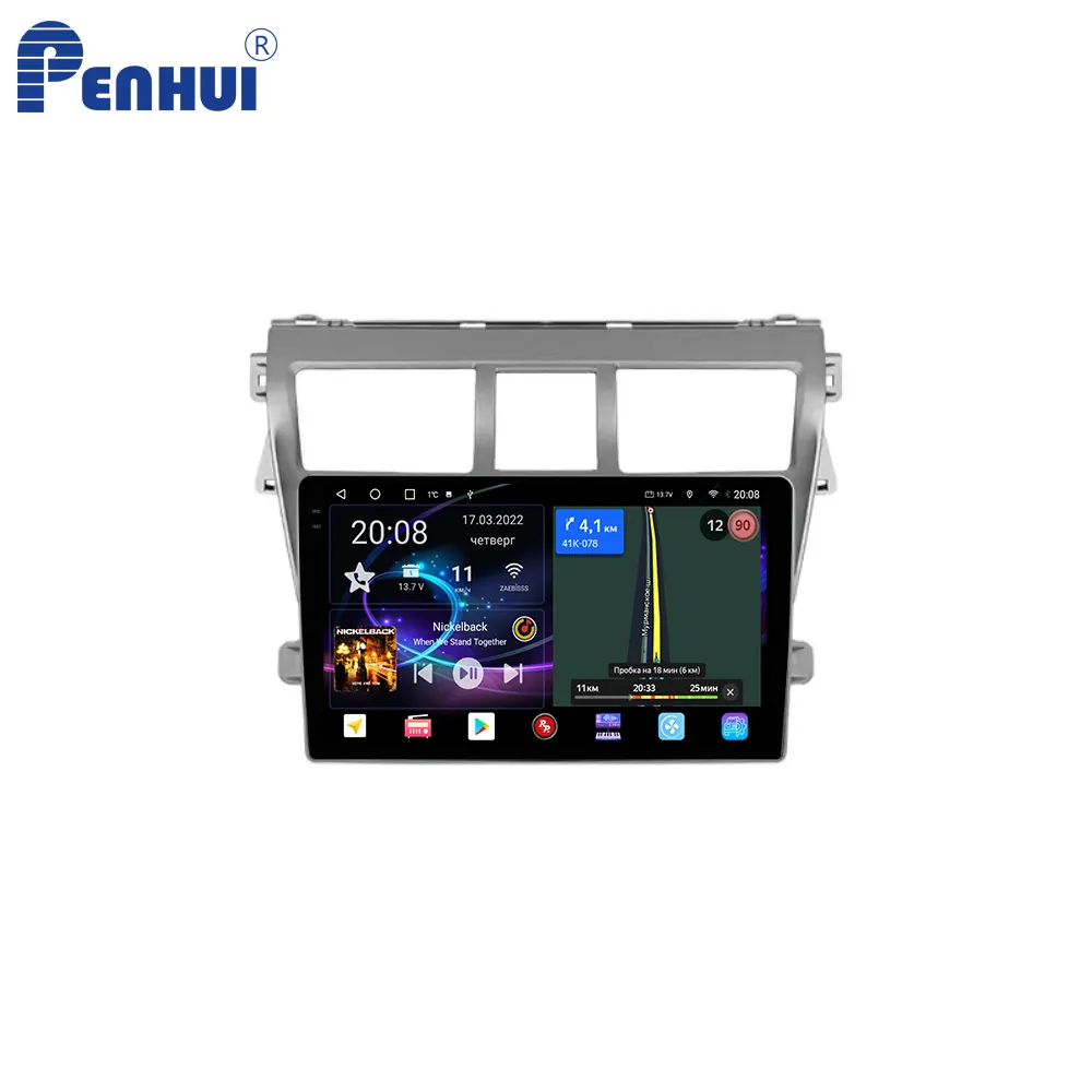 Penhui Android Car DVD Player cho TOYOTA VIOS 2 2007 2013 đài phát thanh GPS navigation âm thanh video Carplay DSP đa phương tiện 2 DIN