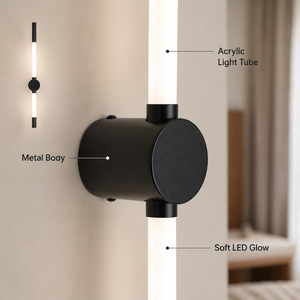 Applique murale LED linéaire moderne en acrylique, pour intérieur, décorative, maison, hôtel, couloir, 6W, CCT sélectionnable 3000K/6000K - Product Image 3