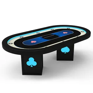 YH Exquisite LED Decoration Gambling Texas Poker Table With Poker Lighting Legs