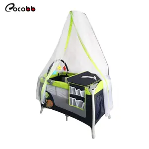 Wholesale crib big playpen-Crib Playpen High Quality Travel Newborn Folding Bed Combo Portable And Bigs Foldable Baby Cot