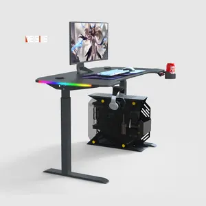 高科技碳纤维游戏桌高度可调书桌，配有充满活力的RGB灯和耐用的建筑，贝西杰模型AY-Y