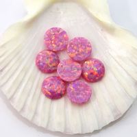 Cabochon rond en opale de feu blanche à dos plat pour bijoux en opale
