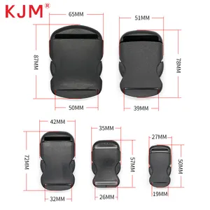 Boucle de ceinture en nylon de haute qualité avec logo personnalisé KJM pour accessoire de lanière de cou de téléphone Boucle de lanière noire