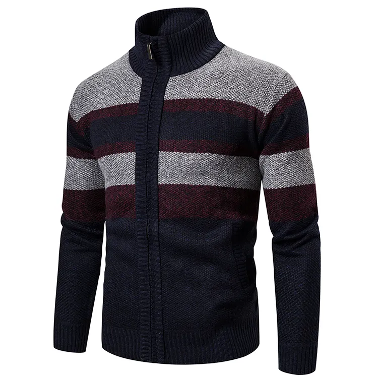 New Sweater Fashion Striped Thin Sweater Long Sleeve Cardigan sweater for Men