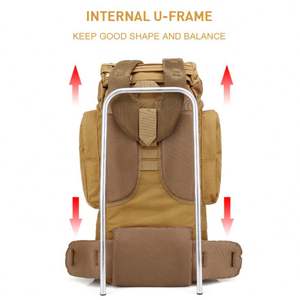 Mochila Táctica Grande de 65L, Mochila de Senderismo Impermeable de Alta Calidad con Cubierta para la Lluvia - Product Image 5