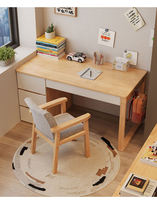 Bureau d'ordinateur portable/table d'étude moderne en bois de chêne massif et console sculptée à la main chinoise avec tiroir, durable