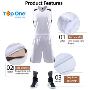 Top One Custom Men's <b>Womens</b> Youth <b>White</b> Black Sportswear <b>Shorts</b> Set Team Uniform Basketball Jersey - Product Image 2