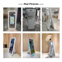 Espejo mágico plegable 32 "LCD pantalla táctil Monitor Photobooth aluminio hecho self Photo Booth Compatible con cámara e impresora