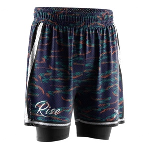 Shorts de basketball sans sous-vêtements supplémentaires, avec couche extérieure en mesh et doublure extensible de compression, conçus pour les joueurs de basket sérieux. - Product Image 5