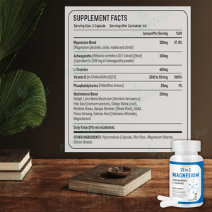 מוצר רב מכר של Aeglewell - כמוסות מגנזיום 15 ב-1 - מרגיע מצב רוח, משפר שינה, תוסף מגנזיום לסיוע בשינה טובה - Product Image 3