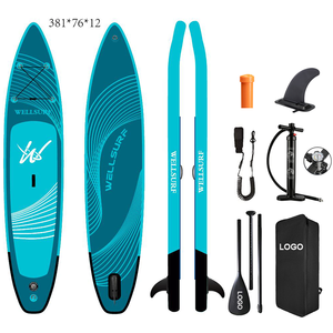 Tabla de SUP de Competición 12'6/381cm, Doble Capa, Inflable, con Aleta US Race Fin BLUE CURVE 381cm, Tabla de Competición - Product Image 1