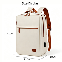 Sac à dos pour ordinateur portable de voyage professionnel bleu personnalisé HAIBOWY, résistant à l'eau, sac à dos pour femmes avec charge USB