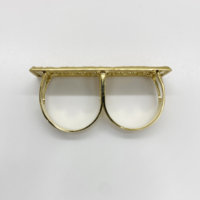 Duyizhao Bague double plaquée or 14 carats, motif Dernière Cène Jésus, taille diamant, pour deux doigts, 2, 3, 4, 5, Bijoux pour Hommes et Femmes