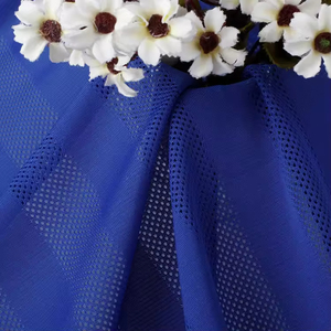 Tissu en maille tricotée 100 % polyester à rayures, à faible élasticité, à œillets moyens, à trous fins, vente en gros directe 50D - Product Image 5