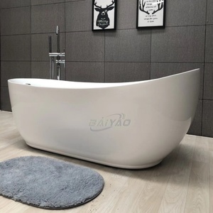 <span class=keywords><strong>Baignoire</strong></span> autoportante moderne en acrylique luxueuse et portable, en acrylique, pour appartement et hôtel - Product Image 6