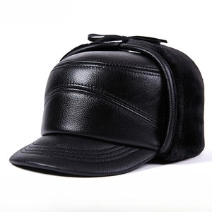 Cappello Invernale da Uomo J191 in Pelle Stile Aviatore con Paraorecchie, Cappello da Baseball Antivento e Impermeabile, Cappello da Pilota - Product Image 1