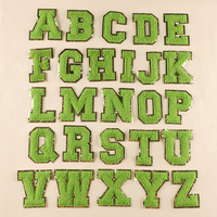 Paillettes Numéro Lettre Patch Fer sur Bâton sur Alphabet Lettres Diy Presse À Chaud Chenille Autocollant Blanc Lettre Patch