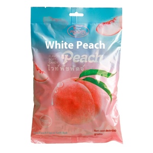Marshmallow Ricoperto <span class=keywords><strong>di</strong></span> Succo <span class=keywords><strong>di</strong></span> <span class=keywords><strong>Frutta</strong></span> al Gusto <span class=keywords><strong>di</strong></span> Pesca Bianca <span class=keywords><strong>e</strong></span> Menta, Snack Dolce da 300g, Marca Sweet Pole, Confezionato - Product Image 6