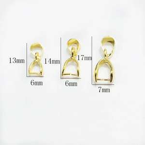 6mm 7mm vente en gros 14K/18K plaqué or en laiton fermoirs <span class=keywords><strong>collier</strong></span> pendentif Clips pour pierre de Jade bijoux <span class=keywords><strong>à</strong></span> bricoler soi-même - Product Image 2